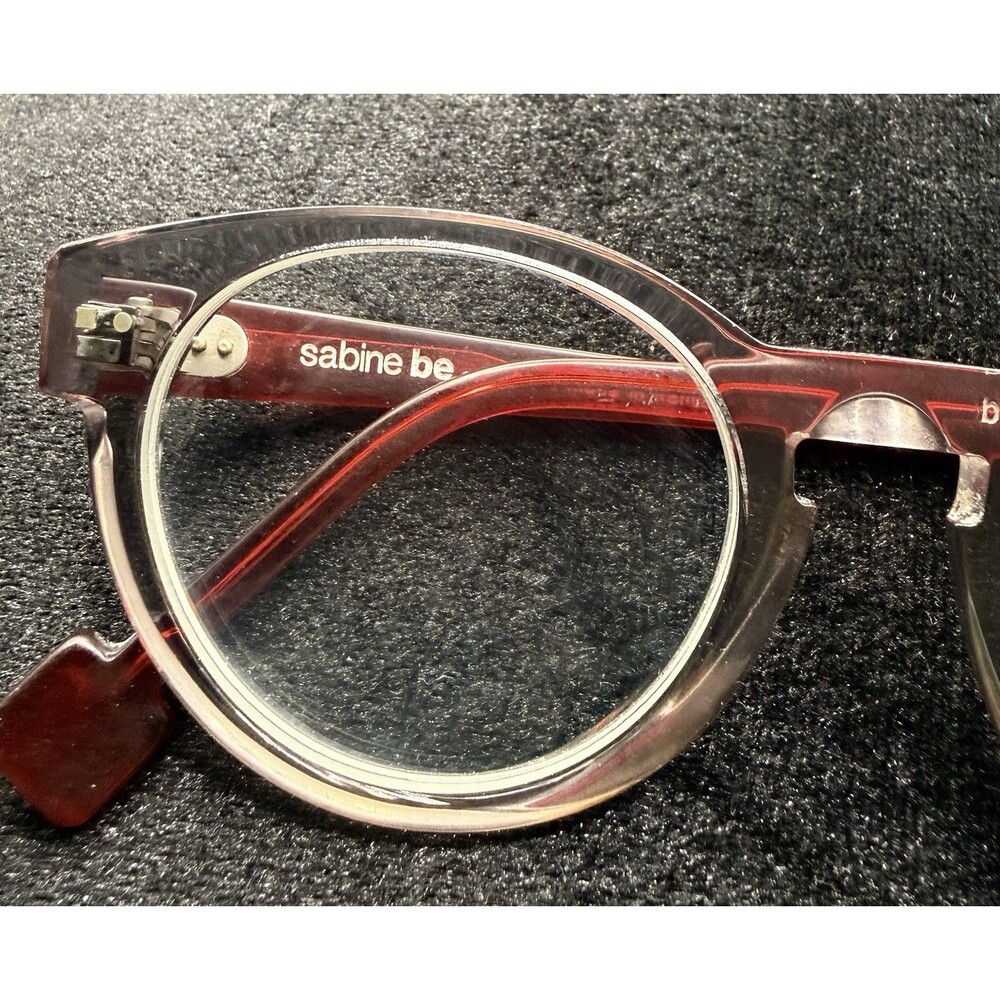 Sabine Be be crazy Eyeglass Frames 48-22 Col 17 Red Clear Handmade France 145 - Picture 3 of 9